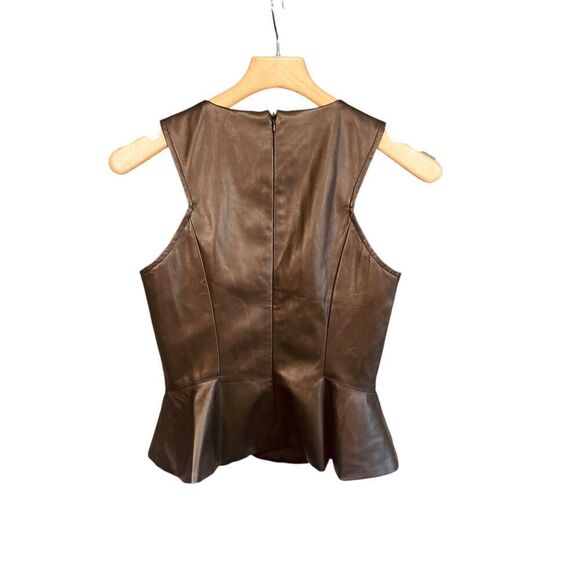 En Saison Layne Faux Leather Sleeveless Peplum Top - Picture 9 of 11
